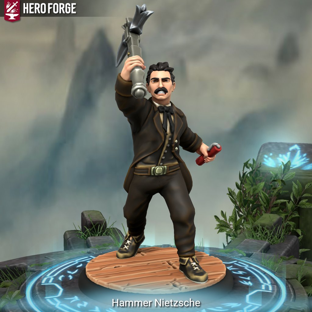 Figurine HeroForge de Nietzsche