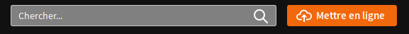 Barre de recherche suivie d'un bout mis en avant : 'Mettre en ligne'