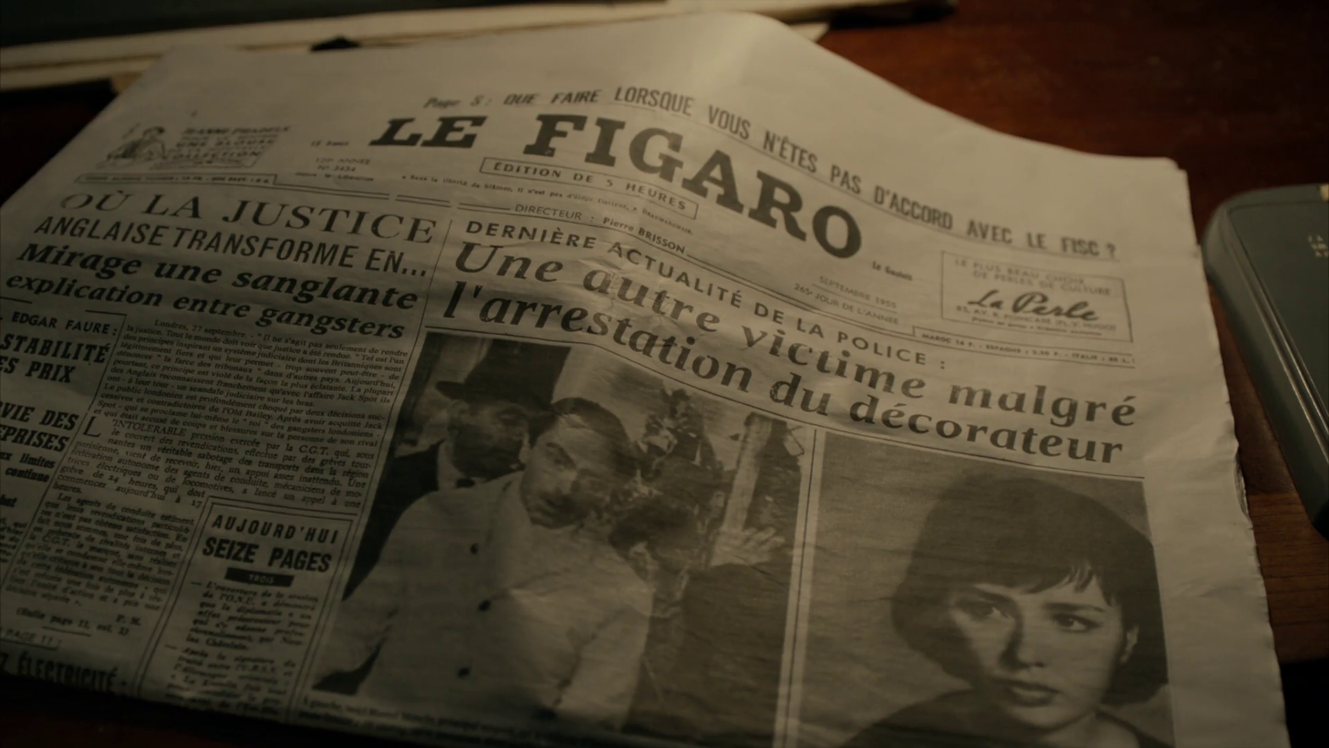 Une couverture du Figaro dans Maigret